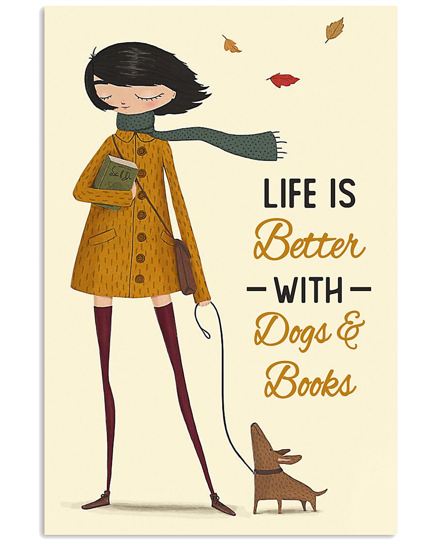 Autumn Girl Life Is Better Dog Book 11x17 Poster