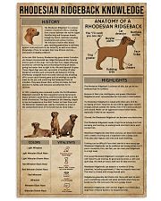 Rhodesian Ridgeback Knowledge Dog 11x17 Poster front