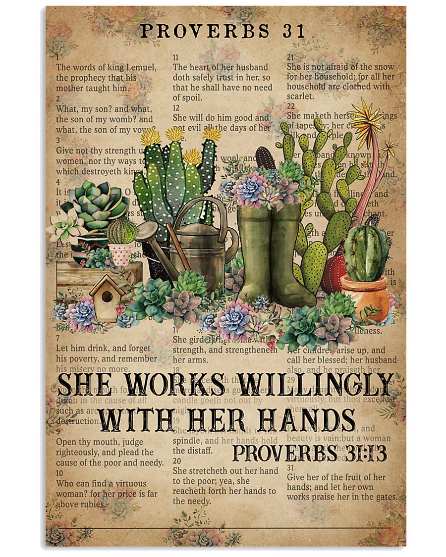 Catchphrase Works Willingly With Hand Succulent 11x17 Poster