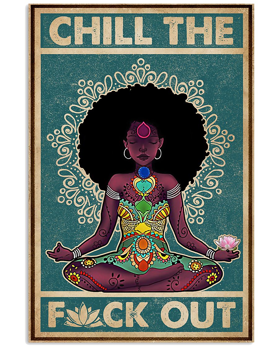 Retro Chill The Black Girl Yoga 11x17 Poster