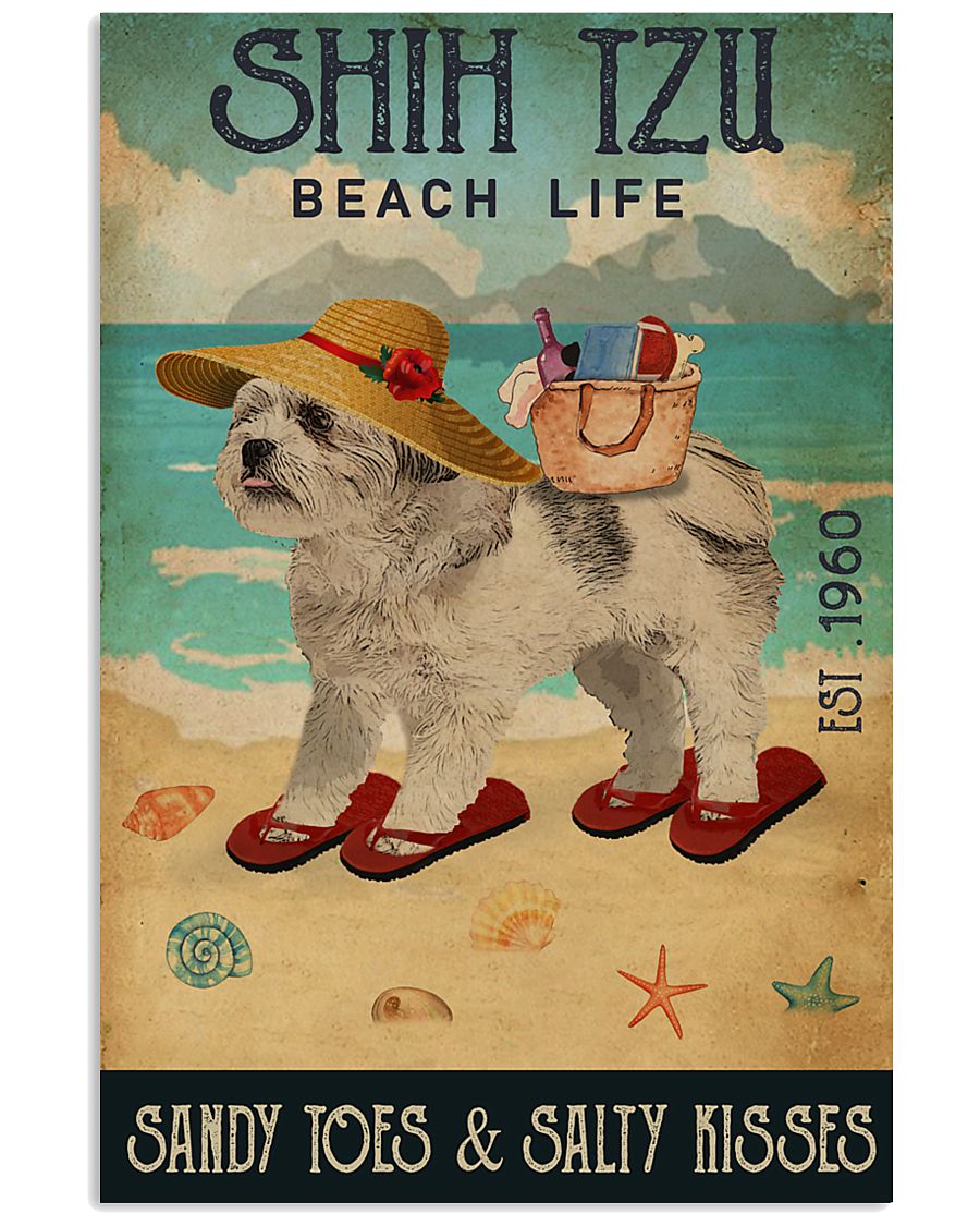 Beach Life Sandy Toes Shih Tzu 11x17 Poster