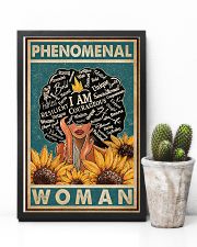 Retro Teal Sunflower Black Phenomenal Woman 11x17 Poster lifestyle-poster-8