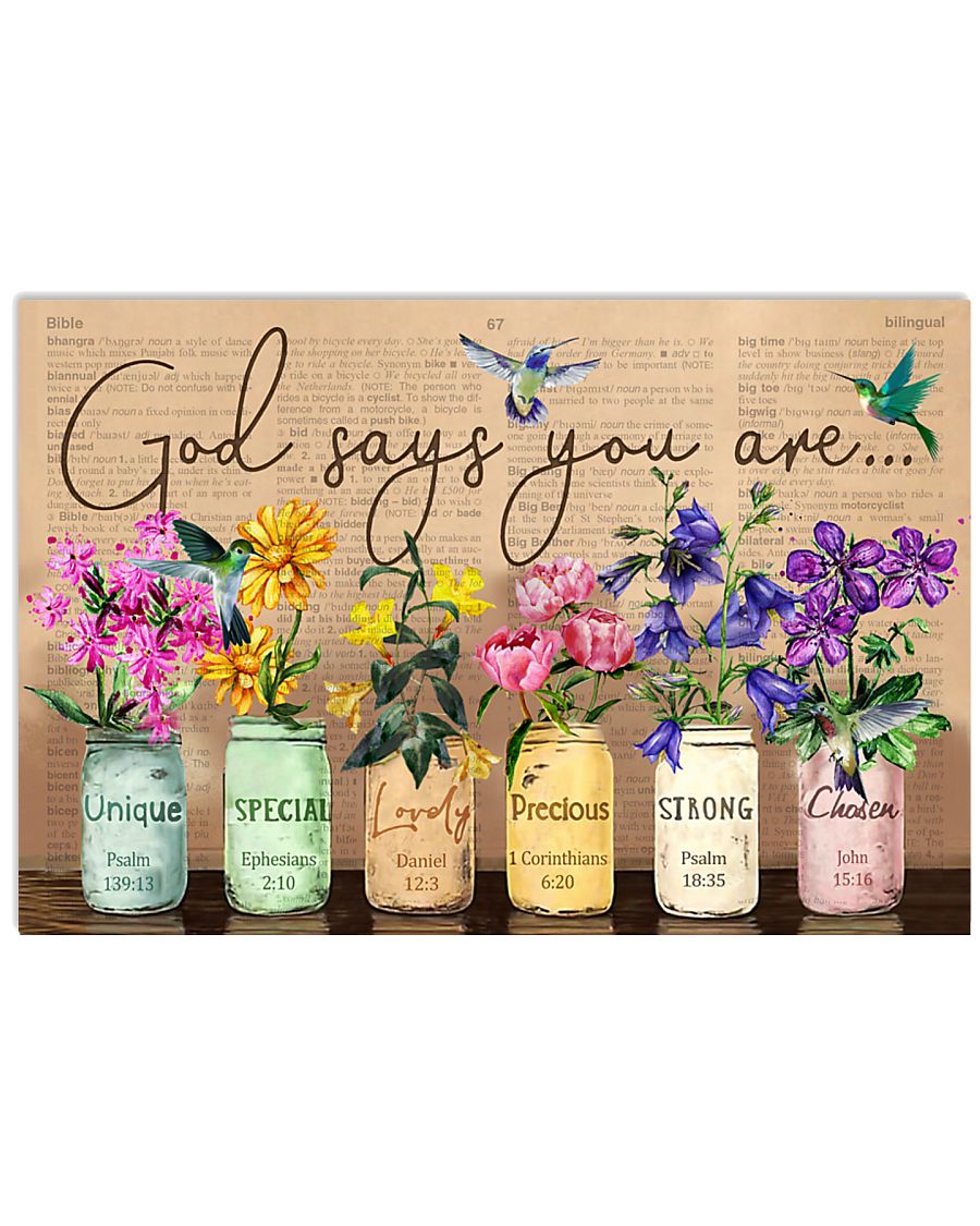 Hummingbird Bible God Say You Are Flowers 17x11 Poster