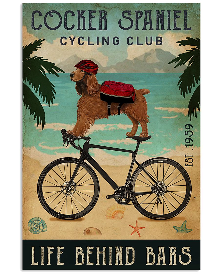 Cycling Club Cocker Spaniel 11x17 Poster