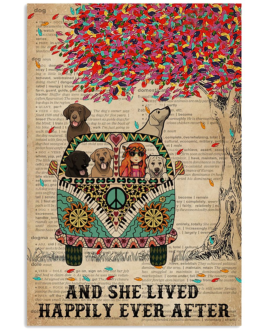 Dictionary She Lived Happily Labrador Retriever 11x17 Poster