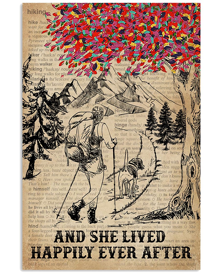 Dictionary Lived Happily Dogs And Hiking 11x17 Poster