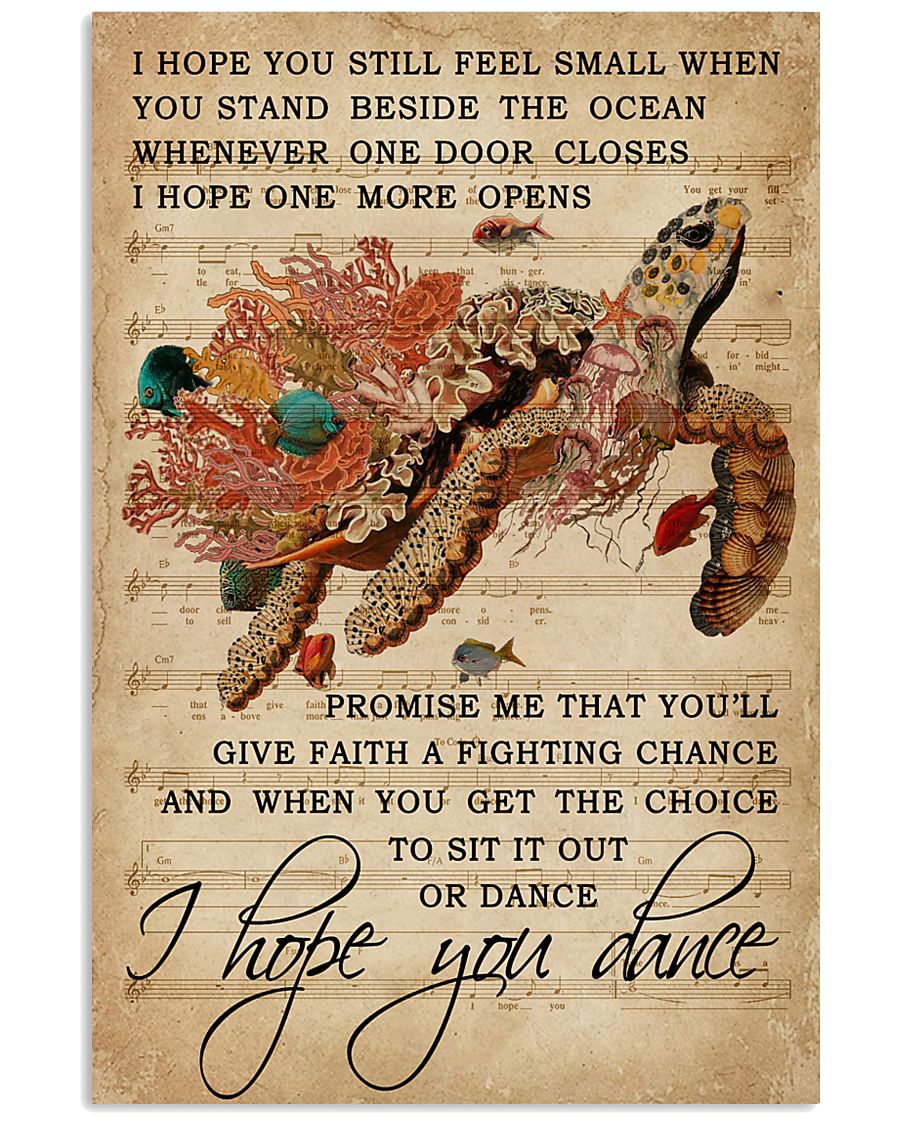 Music Sheet Hope You Dance Turtle 11x17 Poster
