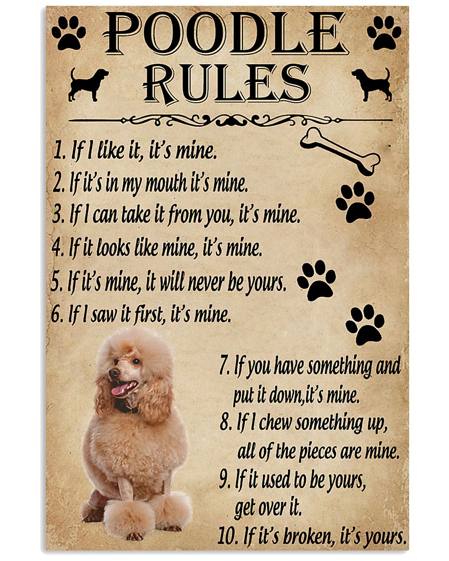 Funny Rules For Your Dog Poodle 11x17 Poster