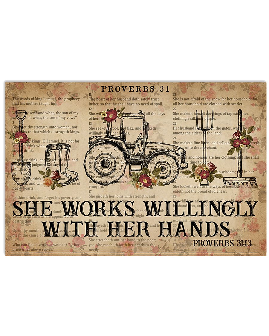 Catchphrase Works Willingly With Hand Farmer 24x16 Poster