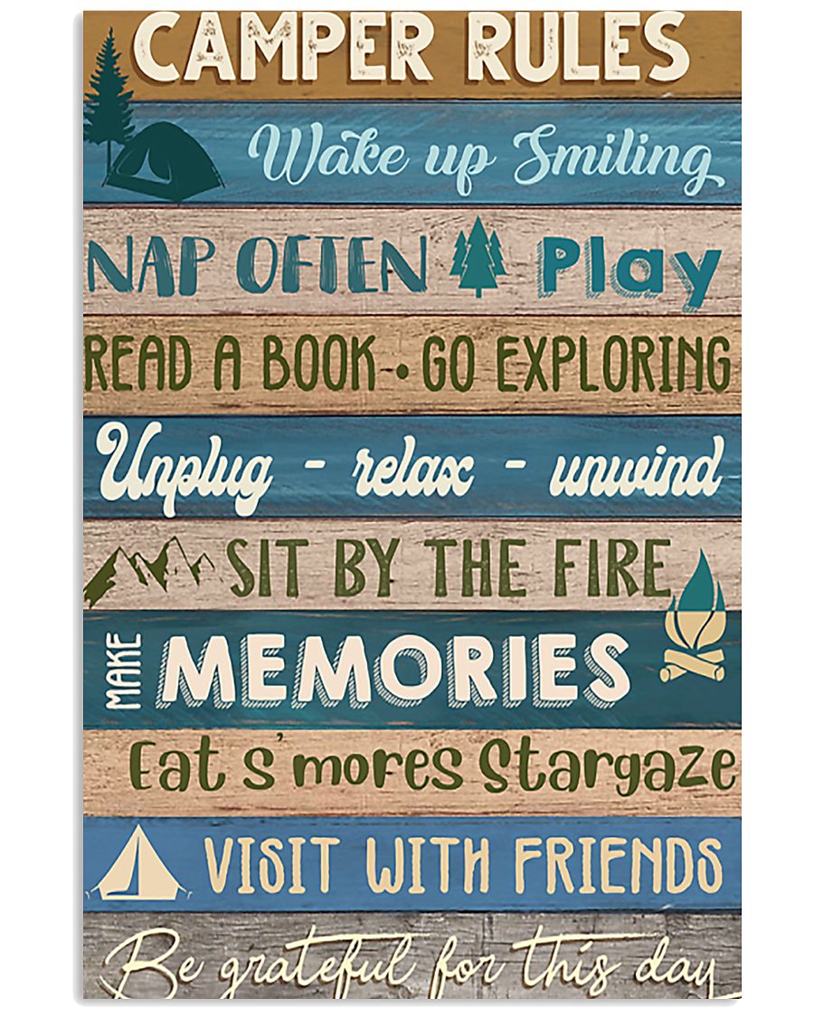 Camping Camper Rules 11x17 Poster