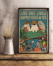 Retro Lived Happily Cats And Garden 11x17 Poster lifestyle-poster-3
