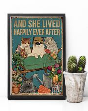 Retro Lived Happily Cats And Garden 11x17 Poster lifestyle-poster-8
