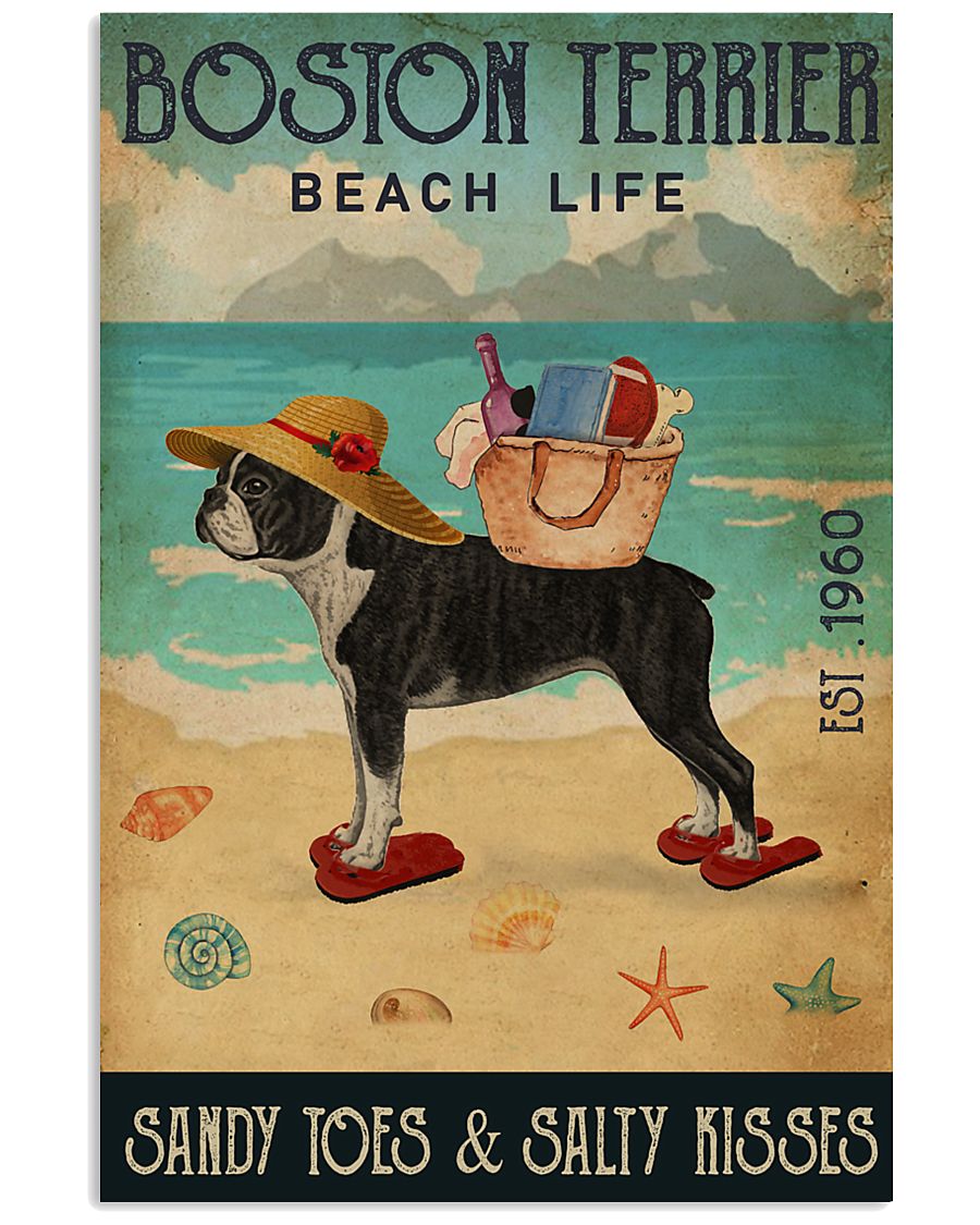 Beach Life Sandy Toes Boston Terrier 11x17 Poster