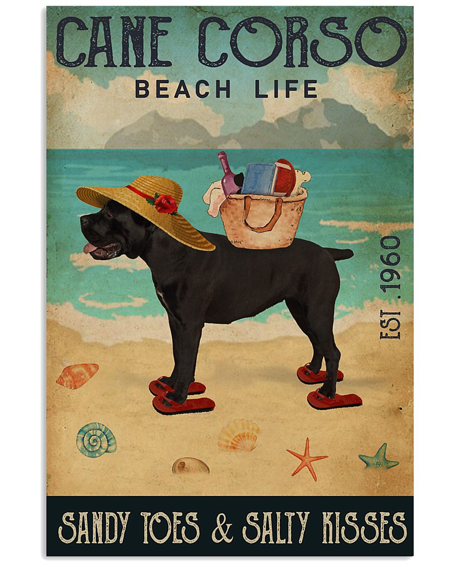 Beach Life Sandy Toes Cane Corso 11x17 Poster