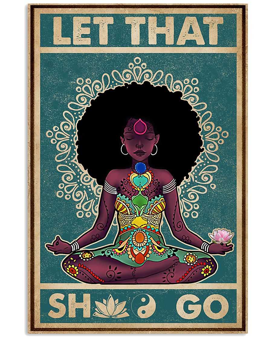 Retro Let That Black Girl Yoga 11x17 Poster