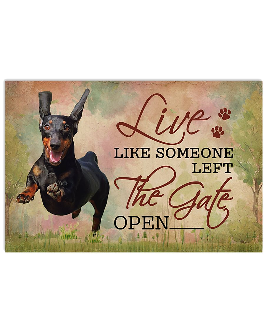 Live Like Someone Left The Gate Open Dachshund 17x11 Poster