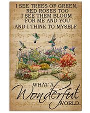 Floral Music Sheet Wonderful World Hummingbird 11x17 Poster front