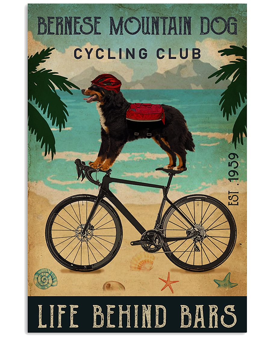 Cycling Club Bernese Mountain Dog 11x17 Poster