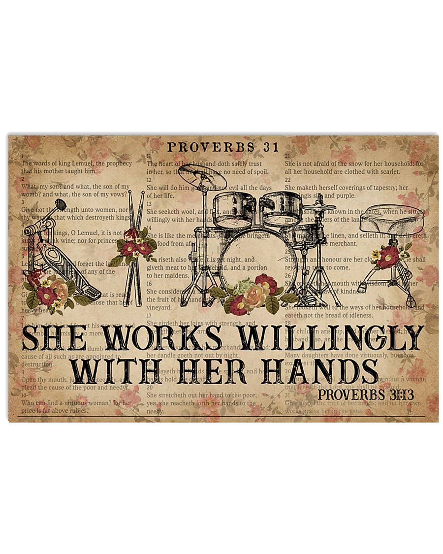 Catchphrase Works Willingly With Hand Drum 17x11 Poster