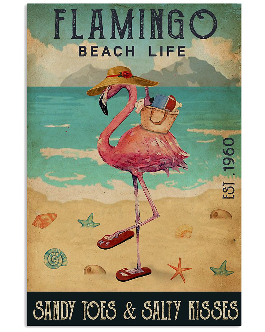 Beach Life Sandy Toes Flamingo 16x24 Poster