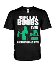 Fishing is like boobs V-Neck T-Shirt thumbnail