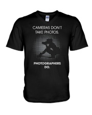 Cameras Don't Take Photo Photographers Do V-Neck T-Shirt tile