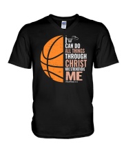 I Can Do All Things Though Christ Basketball V-Neck T-Shirt tile