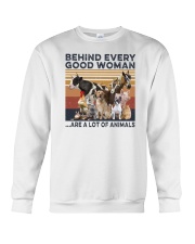 Behind Every Good Woman Are A Lot Of Animals Crewneck Sweatshirt tile