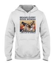 Behind Every Good Woman Are A Lot Of Animals Hooded Sweatshirt tile