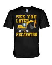 See You Later Excavator V-Neck T-Shirt tile