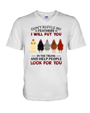 Don't Ruffle My Feathers Chicken V-Neck T-Shirt tile