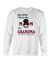 God Gifted Me Two Titles Mom And Grandma Crewneck Sweatshirt tile