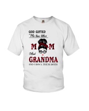 God Gifted Me Two Titles Mom And Grandma Youth T-Shirt tile