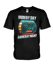 Mom By Day Gamer By Night V-Neck T-Shirt tile