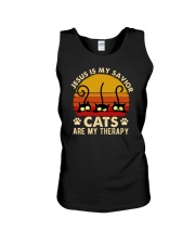 Jesus Is My Savior Cats Are My Therapy Unisex Tank tile