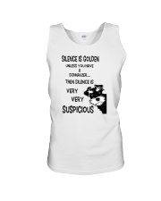 Silence Is Golden Unisex Tank tile