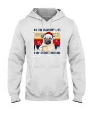 On The Naughty List And I Regret Nothing Pug Hooded Sweatshirt tile