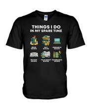 Things I Do In My Spare Time Books V-Neck T-Shirt tile