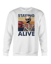 Staying Alive Skeleton Coffee Crewneck Sweatshirt tile