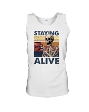 Staying Alive Skeleton Coffee Unisex Tank tile