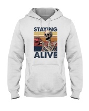 Staying Alive Skeleton Coffee Hooded Sweatshirt tile