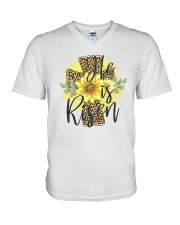 He Is Risen V-Neck T-Shirt tile