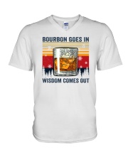 Bourbon Goes In Wisdom Comes Out V-Neck T-Shirt tile