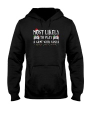 Most Likely To Play A Game With Santa Hooded Sweatshirt tile