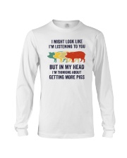 I Might Look Like I'm Listening To You Pigs Long Sleeve Tee tile