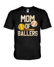 Mom Of Ballers Softball Baseball V-Neck T-Shirt tile