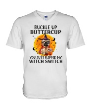 Buckle Up Buttercup You Pug V-Neck T-Shirt tile