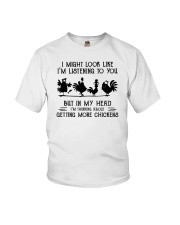 I Might Look Like I'm Listening To You Chickens Youth T-Shirt tile