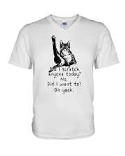 Did I Scratch Anyone Today Cat V-Neck T-Shirt tile