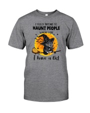 I Fully Intend To Haunted People Cat Halloween Classic T-Shirt front